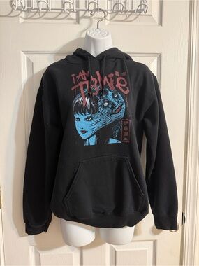 Crunchyroll Junji Ito Graphic Black Hoodie with I Am Tomie Illustration